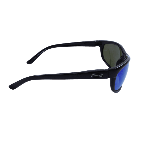Sea Striker Outrigger Beach Boating Fishing Polarized Sunglasses Men Women Black Frame w/Blue Mirror Lens