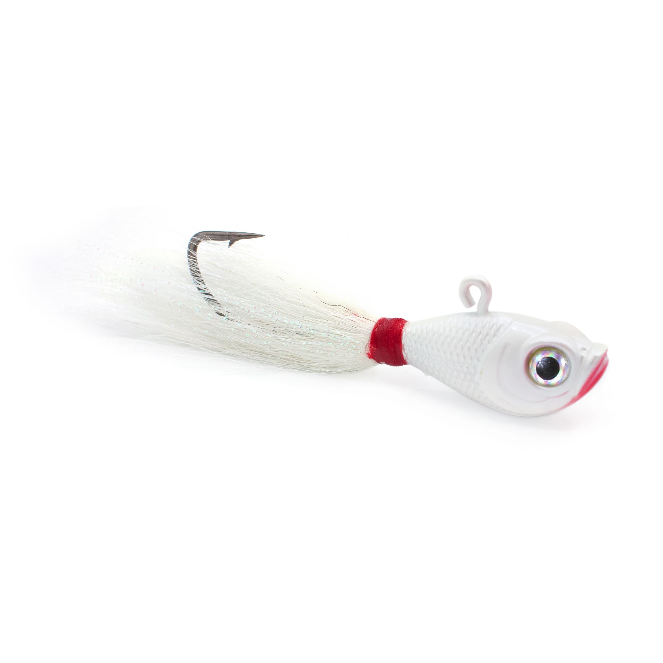 Sea Striker SSBTJ15-W Bucktail Jig 1/2 oz, Holographic Eyes, Blk