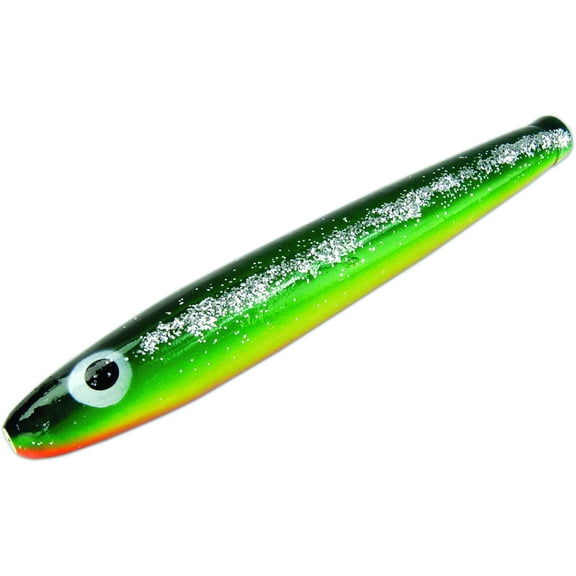 Sea Striker Unrigged Cedar Plug, 6", Black/Green/Yellow/Orange