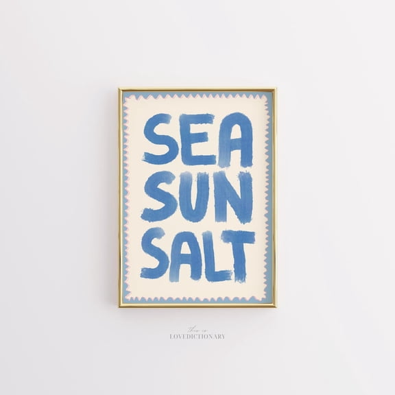 Sea Sun Salt Coastal Wall Art Minimal Beach House Decor, Unframed Canvas Size 8x12
