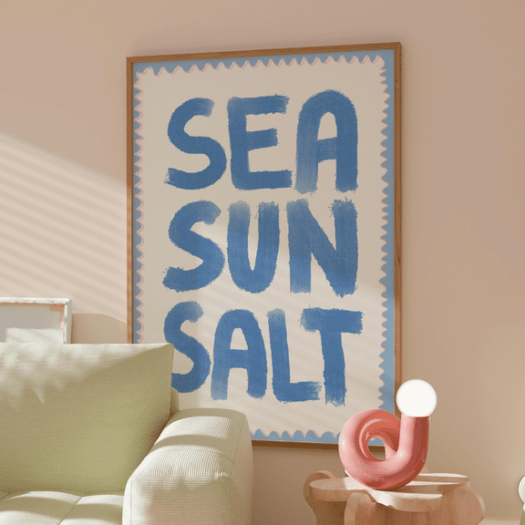 Sea Sun Salt Colorful Preppy Summer Poster, Poster Only, Poster Home Decor, Poster Only