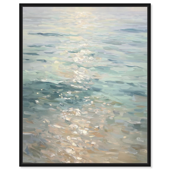Sea Sunset Canvas Print Coastal Wall Decor by Art Remedy, Black Frame, 16 x 20