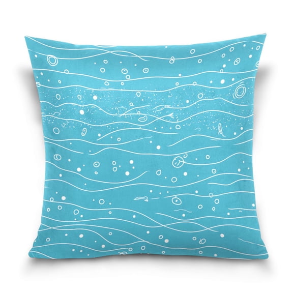 Sea Surface Pattern 16x16 Inch Plush Velvet Pillowcase Double Sided Print, Hidden Zipper