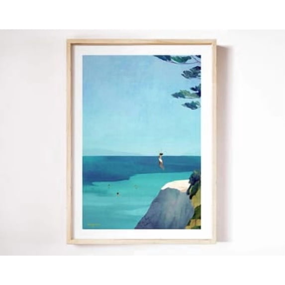 Sea Drawinds Sea Swim Leap By Henry Rivers Sea Swim Art Seaside Wild Swimming Art ...
