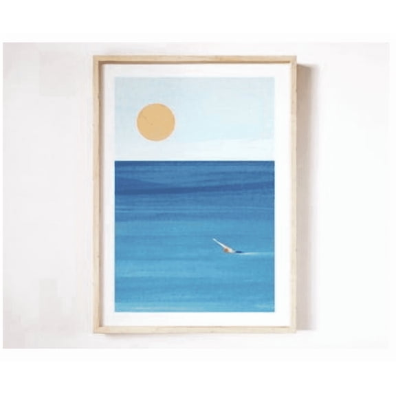 Sea Swim Poster By Henry Rivers Openwater Swim Seaside Beach Wall Art Cold Water Swimming Swimmer Art Poster