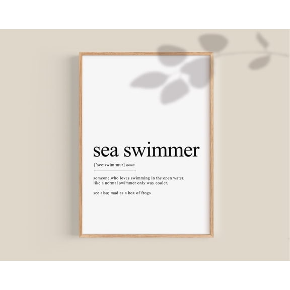 Sea Swimmer Gifts, Sea Swimmer Definition Poster, Sea Swimming Gift, Swimming Poster, Gifts For Her, Mom Home Decor, 24x36 UNFRAMED