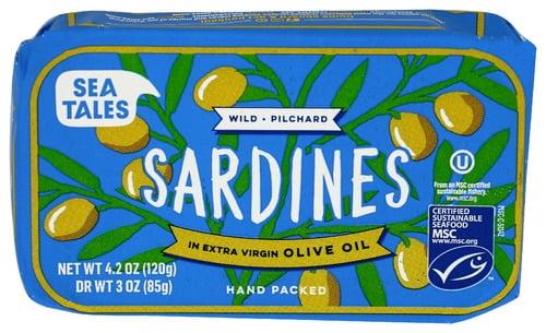 Sea Tales Sardines in Extra Virgin Olive Oil 4.2 oz (Pack of 12)