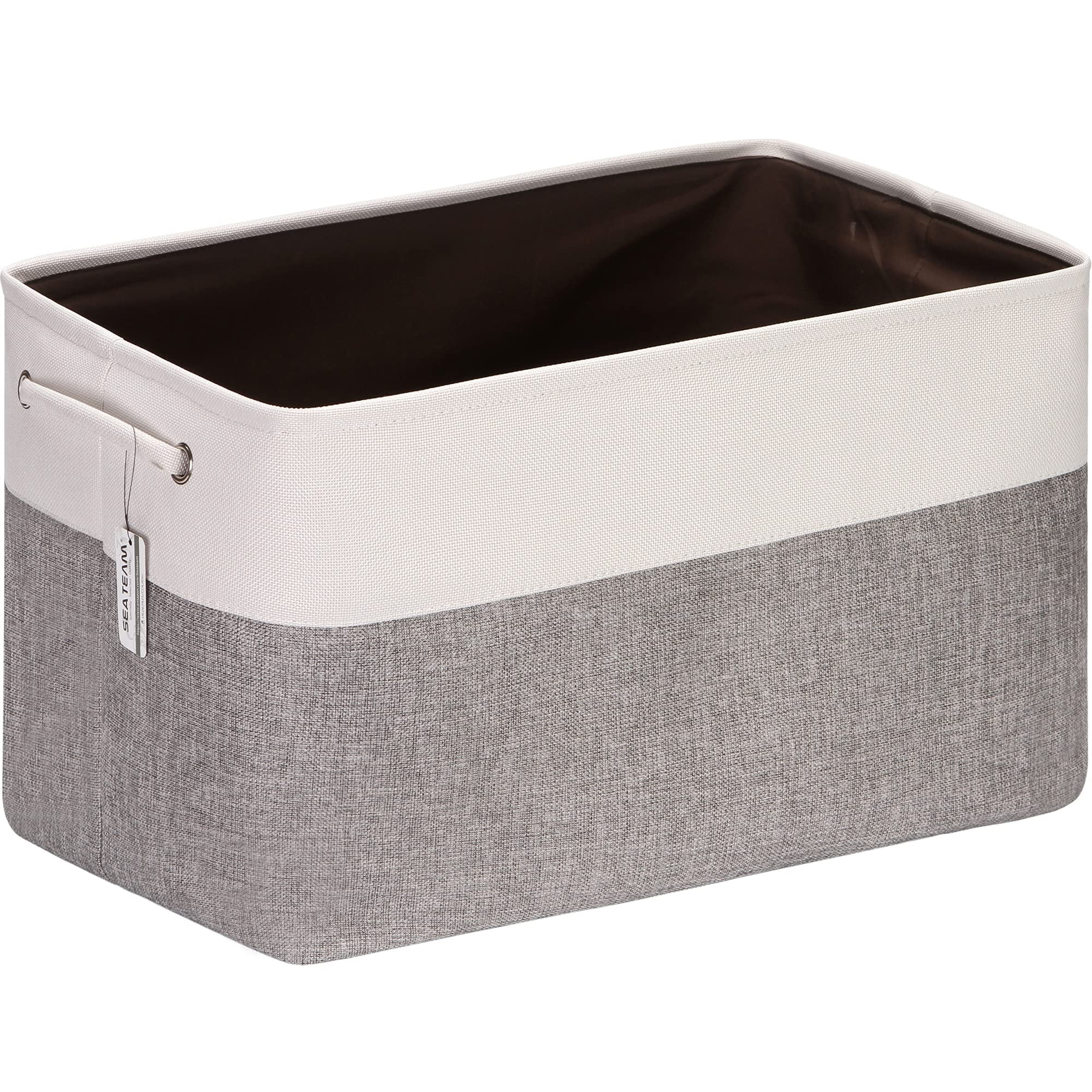 Sea Team 3Pack Foldable Extra Large Canvas Storage Bin Set, 22x15x13