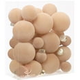 thumbnail image 1 of Sea Team 32-Pack Flocked Velvet Christmas Tree Ball Ornaments Set, Decorative Hanging Baubles, Shatterproof Plastic Decorations for Xmas Tree, Wreath, Garland, Multi-sized, Beige, 1 of 7