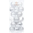thumbnail image 1 of Sea Team 70mm/2.76" Shatterproof Clear Plastic Christmas Ball Ornaments Decorative Xmas Balls Baubles Set with Stuffed Delicate Decorations (24 Counts, Silver), 1 of 7