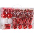 thumbnail image 1 of Sea Team 77-Pack Assorted Shatterproof Christmas Balls Christmas Ornaments Set Decorative Baubles Pendants with Reusable Hand-held Gift Package for Xmas Tree (Red), 1 of 7