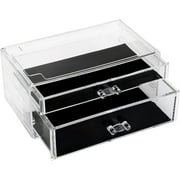 Sea Team Clear Makeup Organizer with Drawers, Acrylic Plastic Cosmetic Display Case, Jewelry Storage Box, Holder for Dresser, Bathroom, Vanity, Countertop (1 La