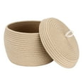 thumbnail image 1 of Sea Team Round Cotton Rope Storage Basket with Lid, Decorative Woven Storage Bin, Pot, Caddy, Organizer, Container for Snacks, Towels, Plants, 10 x 7.5 Inches (Small, Khaki), 1 of 7