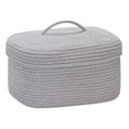 thumbnail image 1 of Sea Team Solid Print Collapsible Cotton Oval Storage Basket, Gray, 1 of 7