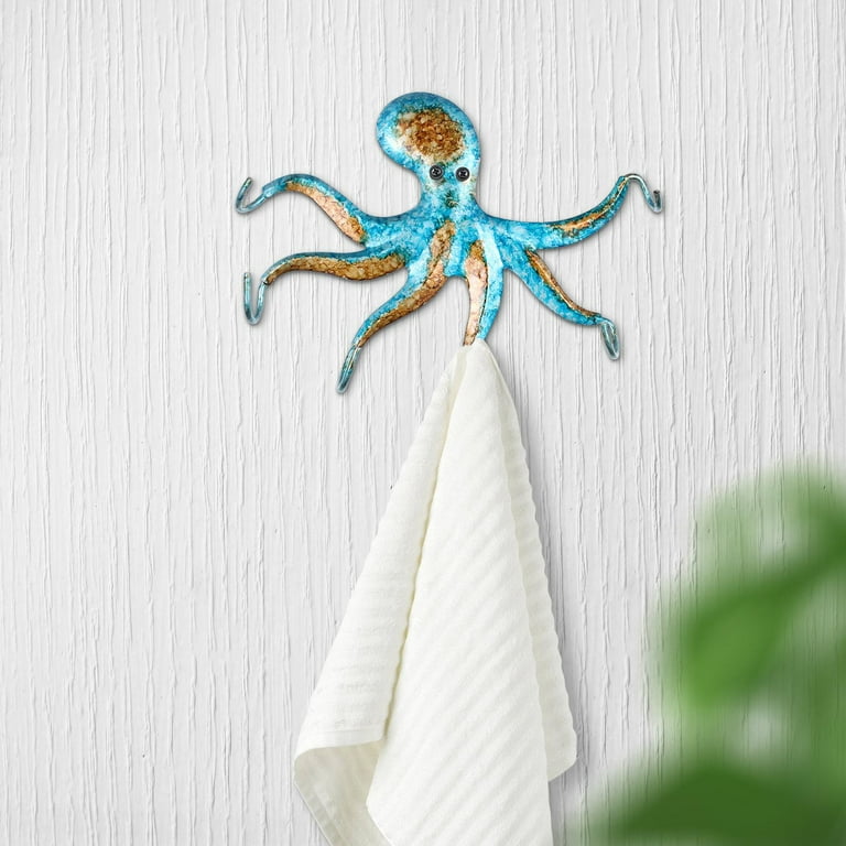 Sea Theme Swimming Key Hook Decorative Wall Hanging for bathroom and  kitchen Coastal Hook Unique Wall Decoration Wall Art Handcrafted