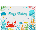 thumbnail image 1 of Under the Sea Themed Happy Birthday Background Banner Party Decoration Supplies Photography Props Birthday Party Backdrop Decorations for Kids Celebration Event Photo Booth Setup, 1 of 7