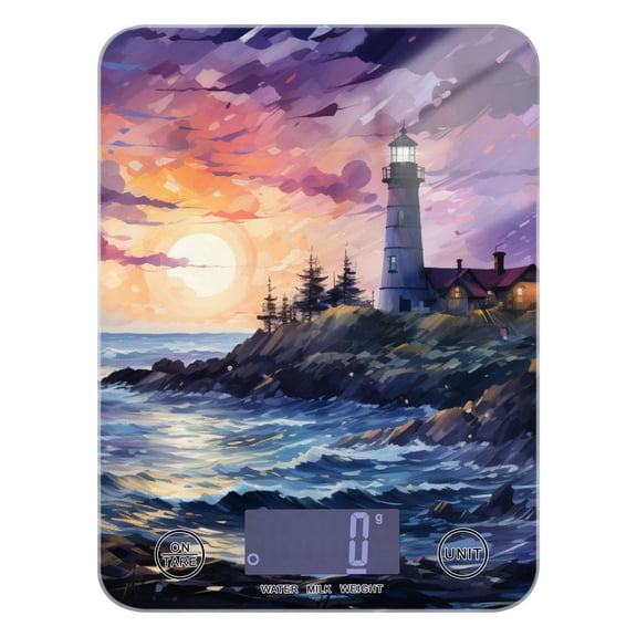 Sea Tower Moutain Food Scale Digital Kitchen Scale Waterproof Tempered Glass Tare Function 11 lb for Baking Cooking Meal Prep