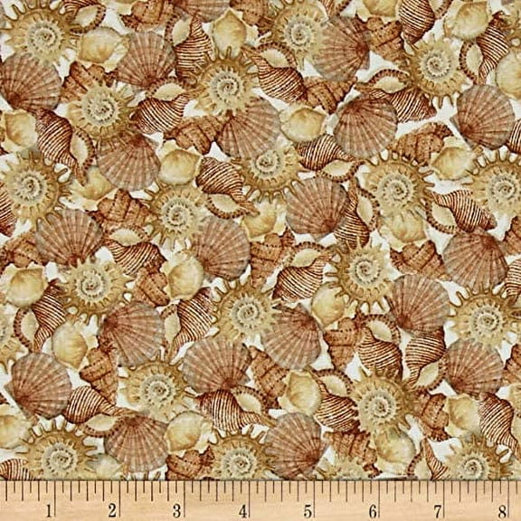 Sea Treasures Shells Pack Cotton Fabric by The Yard