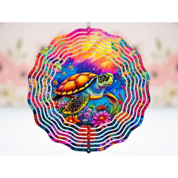 Sea Turtle 10" Wind Spinner #2 Handmade