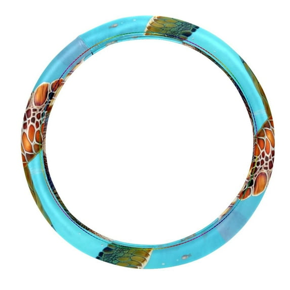Sea Turtle 14.5 Inch Printing PVC Leather Auto Accessories Car Steering Wheel Cover