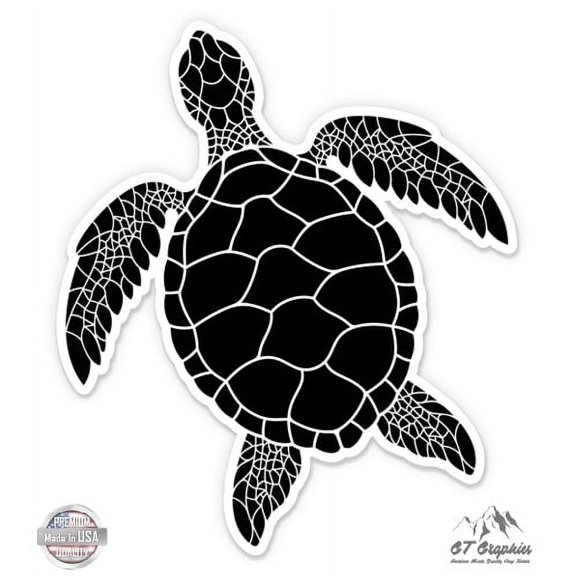 Sea Turtle - 3" Vinyl Sticker - For Car Laptop I-Pad Phone Helmet Hard Hat - Waterproof Decal