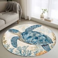 thumbnail image 1 of Sea Turtle 3FT Round Area Rugs for Living Room 111 Marine Animal Blue Gradient Ultra-Thin Non-Slip Round Rugs Machine Washable Low Pile Circle Carpet for Bedroom Kitchen Nursery, 1 of 9