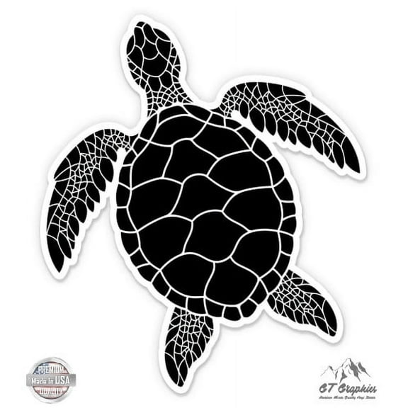 Sea Turtle - 5" Vinyl Sticker - For Car Laptop I-Pad - Waterproof Decal