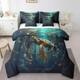 thumbnail image 1 of Sea Turtle 7 Piece Comforter Set Full Bed in a Bag,Dreamcatcher Bedding Sets,Boho Feather Sheet Set with Comforter Nautical Sea Animals Bed Set,Exotic Bohemian Decor, 1 of 5
