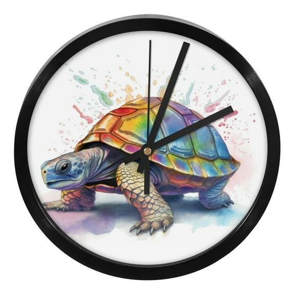 Sea Turtle 9.8 Inches Wall Clock, Silent Non-Ticking Round Digital Clock, Battery Operated, Easy to Read for Bedroom Living Room Kitchen Bathroom Decoration.