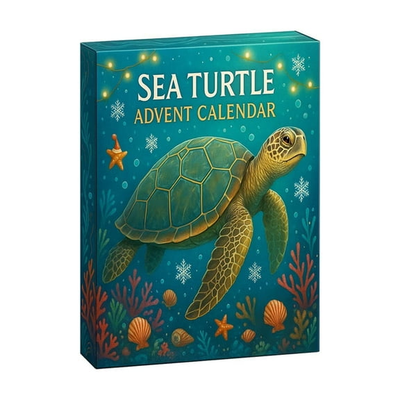 Sea Turtle Advent Calendar - Unique Holiday Decor with Daily Surprises, Sustainable Quality & Versatile Use for Festive Celebrations, Gift-Giving, and Year-Round Storage