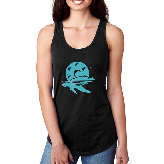 Sea Turtle And Moon Art Racerback Tank Women -Image by Shutterstock, Female XX-Large