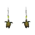 thumbnail image 1 of Sea Turtle Animal Graphic Dangle Earrings - Womens Fashion Handmade Jewelry Tropical Accessories, 1 of 1