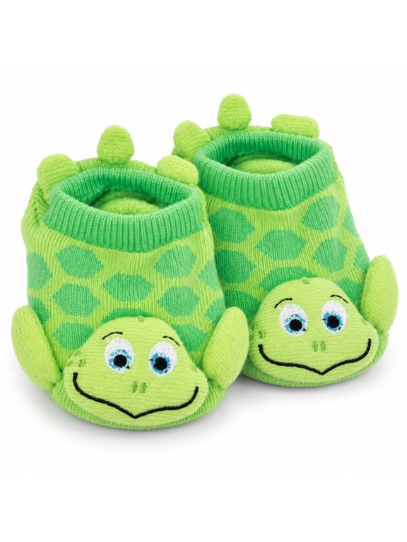 Sea Turtle Baby Bootie Slippers, Infant Sock Shoes for 0-6 Months, Soft Cozy Indoor Shoes, Holiday Gift for Baby