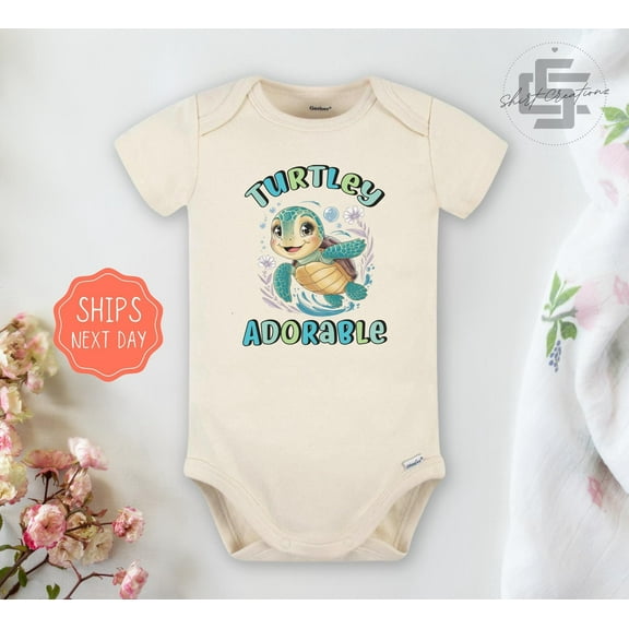 Sea Turtle Baby Onesie Beach Baby Onesie, Little Surfer Newborn Body Suit. Baby Turtle Newborn Baby Gift. Cute and Cool Baby Bodysuit, BABY BODYSUIT LAT 4424