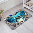 thumbnail image 1 of Sea Turtle Bath Mat Bathroom Rug, Ocean Beach Shell Underwater World Tropical Fish Summer Kitchen Bedroom Livingroom Soft Floor Rug, 1 of 3