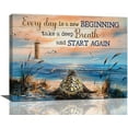 thumbnail image 1 of Sea Turtle Bathroom Decor Wall Art Beach Blue Ocean Lighthouse Inspirational Quotes Pictures Wall Decor Canvas Painting Prints Artwork Home Decorations Framed for Bedroom Office Kitchen 16"x12", 1 of 6