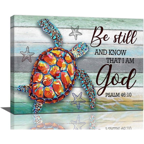 Sea Turtle Bathroom Wall Art Teal Sea Turtle Pictures Wall Decor Funny Sea Turtle in Bathtub Canvas Painting Print Artworks Coastal Beach Themed Ocean Animal Nautical Bathroom Decor Framed 12"x16"
