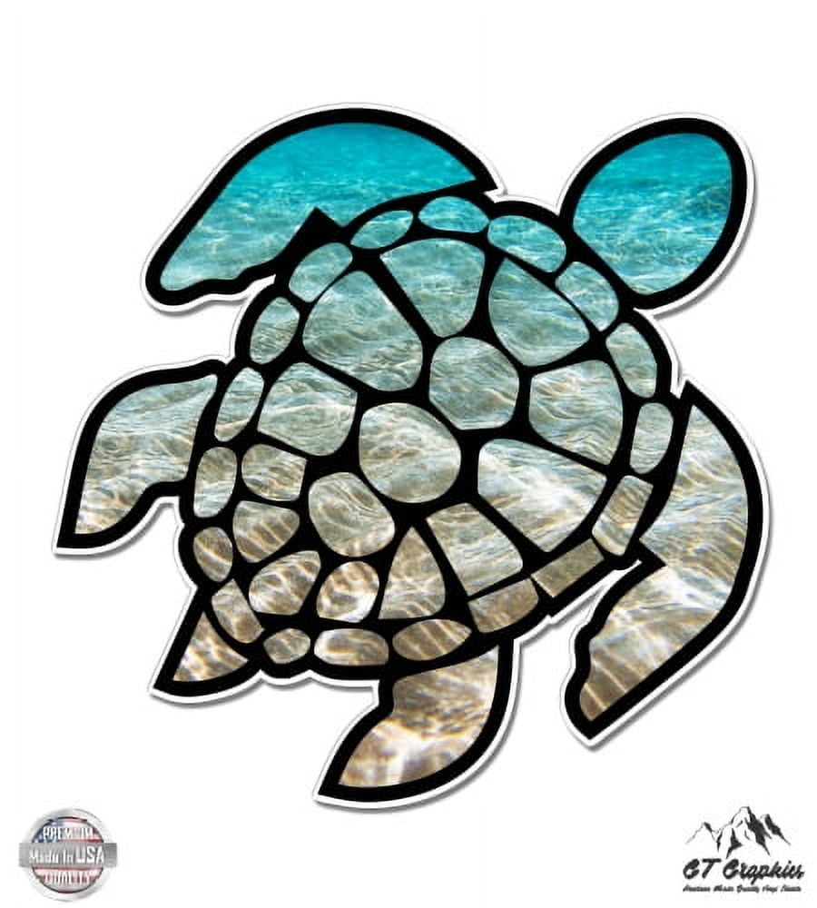 Sea Turtle Beach Ocean - 12" Vinyl Sticker Waterproof Decal - Walmart.com