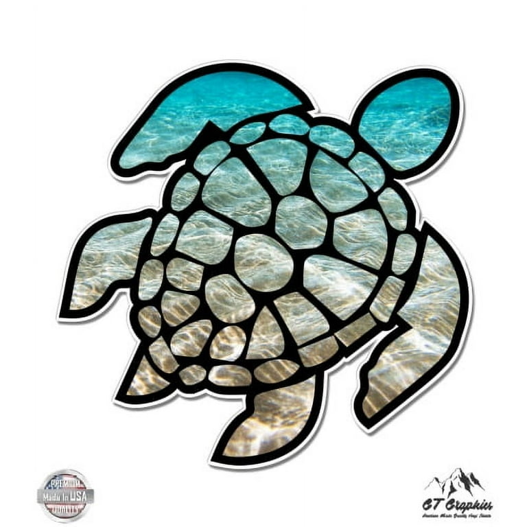 GT Graphics Tie Dye Sea Turtle Vinyl Sticker - Waterproof 12" Decal