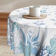 thumbnail image 1 of Sea Turtle Beach Round Tablecloth 60 Inch Nautical Themed Coral Starfish Seashell Table Cloth Washable Polyester Reusable Table Cover for Dining Party Picnic Holiday, 1 of 7