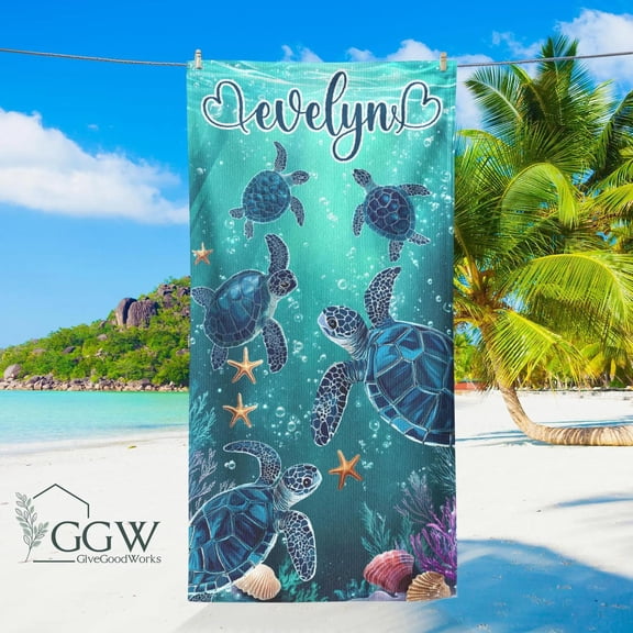 Sea Turtle Beach Towel, s Beach Towel, Pool Towel, WoM1en Beach Towel, Summer Gift, VaC1Ation Gift, Sea L1ife Turtle,Gi TR1ip,d1aughter Gift