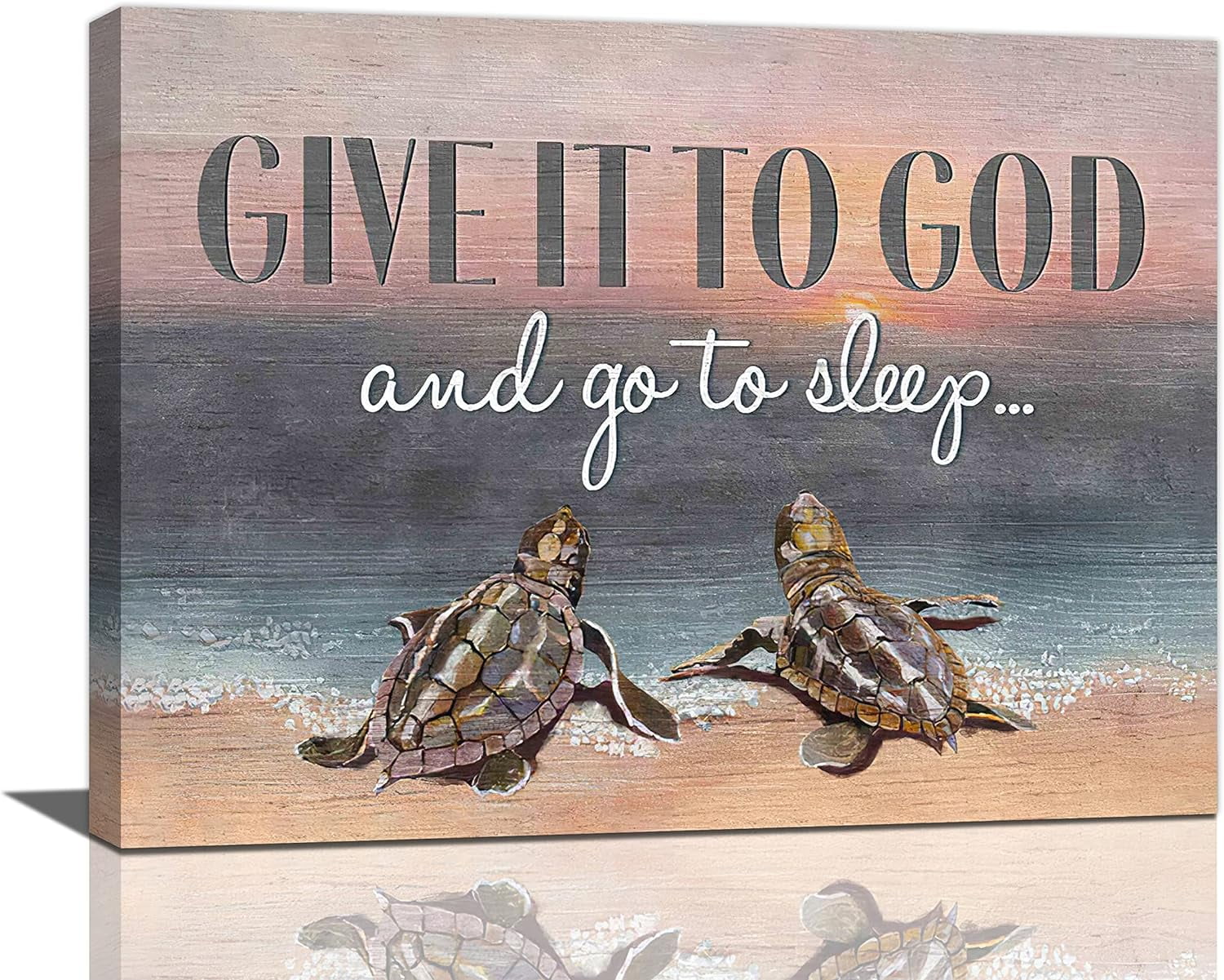 Sea Turtle Bedroom Decor Wall Art Beach Ocean Give It To God Turtle
