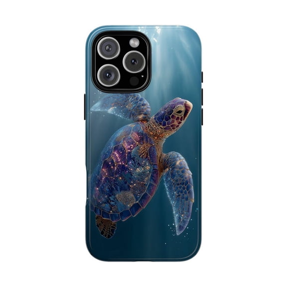 Sea Turtle Bioluminescent Shell Ocean Life Phone Case for 11 12 13 14 15 16 17 Pro Max