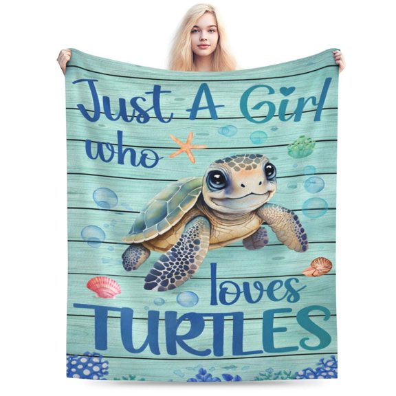Sea Turtle Blanket Cute Turtle Blanket Turtle Lover Gift Soft Cozy Blanket for Couch Bed Birthday Christmas Earth Day Gift for Turtle Lovers 50x40