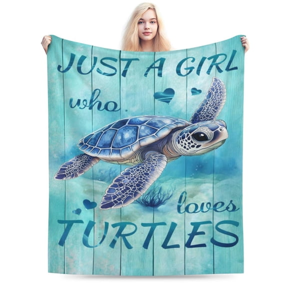 Sea Turtle Blanket Gifts for Women Men Kids Boys Girls Ocean Animal Turtle Lovers Bedroom Living Room Decor Soft Plush Cozy Bed Couch Fleece Throw Blanket 50x40