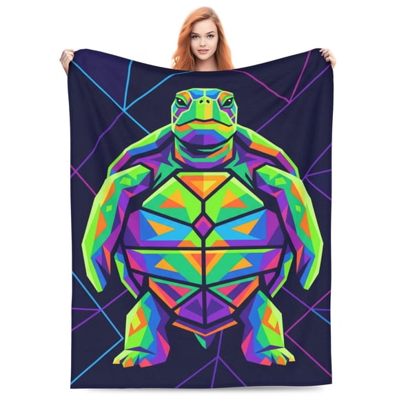 Sea Turtle Blanket | Soft Flannel Blanket with Cute Marine Art – Cozy Gifts for Ocean Sea Turtle Lovers 50x40