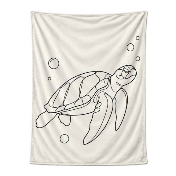 Sea Turtle Blanket, Soft Fuzzy Turtle Design, Cozy Flannel Blanket for Couch Bedroom Relaxing 50x40
