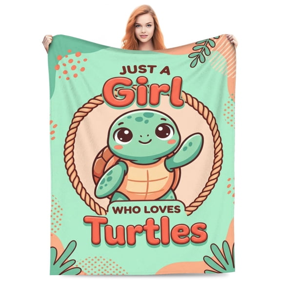 Sea Turtle Blanket - Soft Warmth Flannel Ocean Decor, Cozy All Season Throw for Sofa 50x40