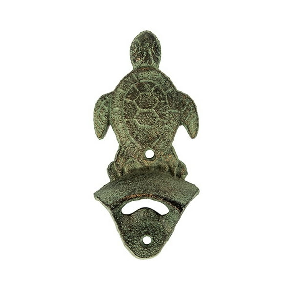 Sea Turtle Bottle Opener - Wall Mounted - Vintage Style Cast Iron Décor for any Nautical Themed, Kitchen or Bar