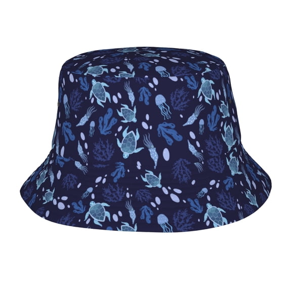 Sea Turtle Bucket Hat Foldable Fisherman Outdoor Summer Camping Travel Hiking Caps for Men Women